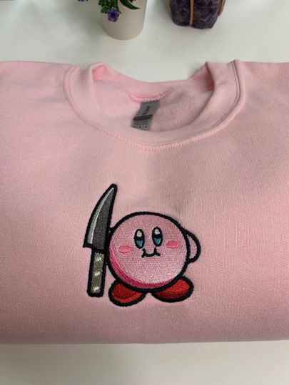 Kirby Cut You - Kirby Embroidered Crewneck Sweater