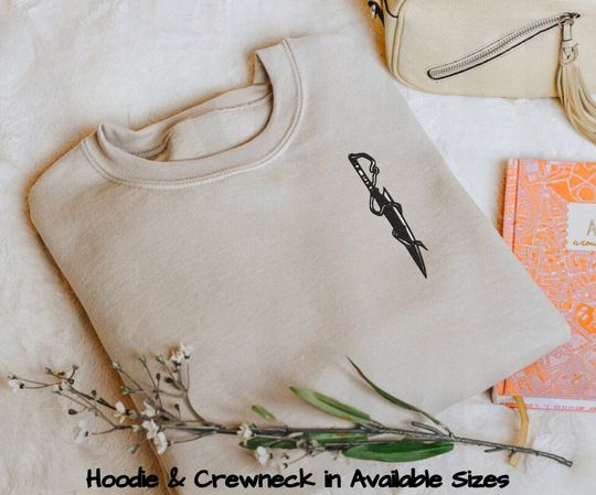 Embroidered Great Sword -Black/White Minimalist Hoodie & Crewneck, Heavy Cotton Outerwear, Inspired Design, Quality Gifts For Friends
