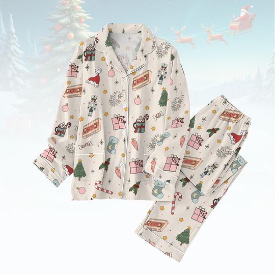 Christmas Pajamas Set, Nutcracker Tree Cake Candy Pajamas, Holiday Family Pajamas, Winter Pyjamas, Christmas Pajamas For Women