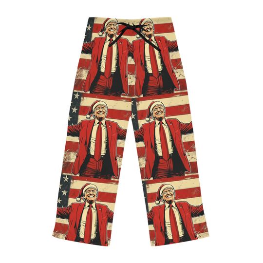 Trump Merry Christmas Women's  Pajama Pants - Trump 2024 Republican MAGA Gift for Dad,christmas gift,Cowboy trump,Christmas gift