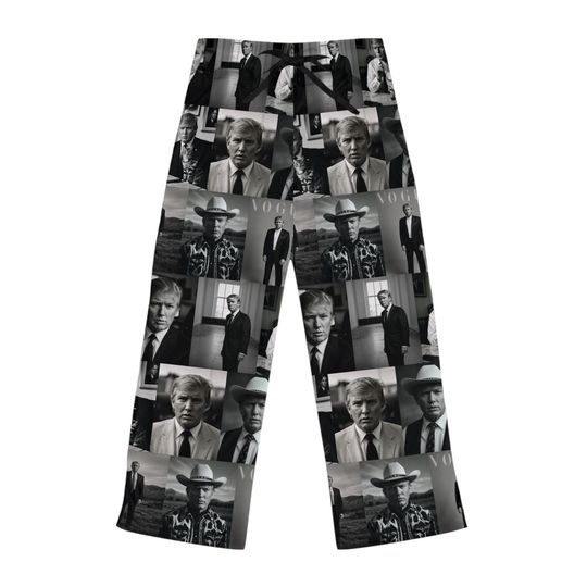 Trump Vintage Women's  Pajama Pants - Trump 2024 Republican MAGA Gift for Dad,christmas gift,santa trump,Christmas pajamas,Black pajamas