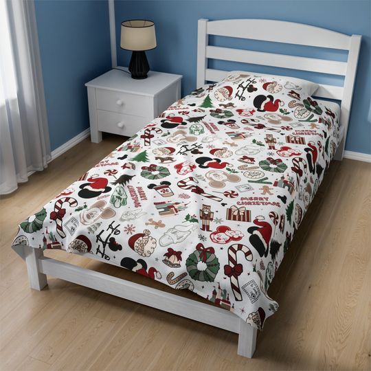 Christmas Blanket, Mickey Christmas Blanket, Main Street Christmas Blanket, Disney Christmas Blanket