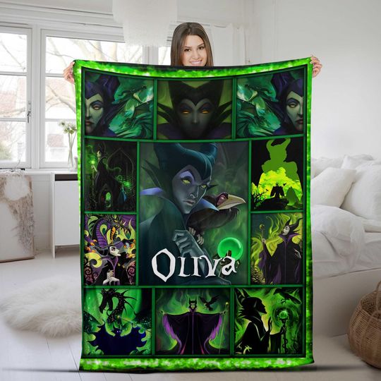 Personalized Disney Villains Blanket/WDW Disneyland Evil Friends Blanket/Bad Witches Club Blanket/Malefi Cent Evil Queen Blanket