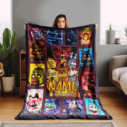 Customized Five Nights At Freddy's Blanket/FNAF Blanket/FNAF Baby Blanket/Custom Blanket With Name/Anniversary Blanket/Birthday Gift