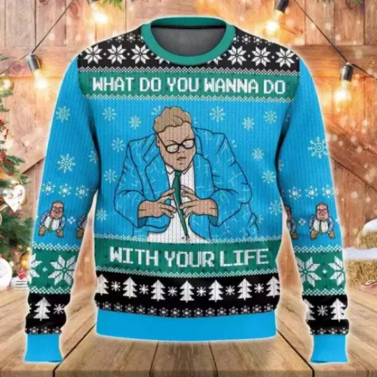 Motivational Comedy-Themed Ugly Christmas Sweater – Fun Wear for Fans