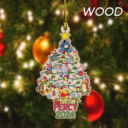 Personalized Winnie The Pooh Acrylic Disney Christmas Ornament/Winnie The Pooh Christmas Ornament/The Pooh Friends Disney Ornament