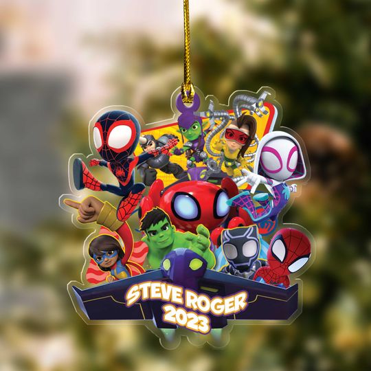 Personalized Spidey And His Amazing Friends Cutout Ornament/Spidey Christmas Acrylic Ornament/Spidey Christmas Ornament Hanging Tree