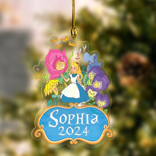 Alice in Wonderlands Christmas Cutout Ornament/Disney Alice Christmas Gift/Cheshire Cat Ornament/Mad Hatter Christmas Ornament