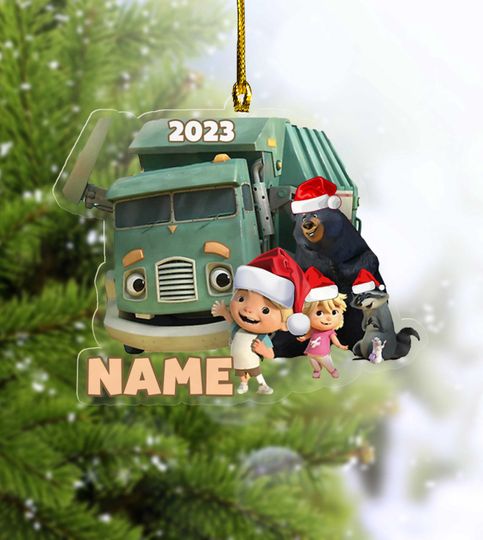 Trash Truck Cutout Ornament, Trash Truck Christmas Ornament, Trash Truck Birthday, Trash Truck Gifts, Personalized Christmas Ornament