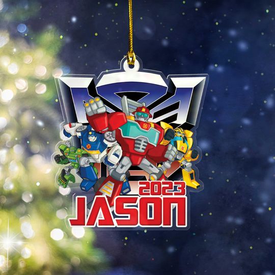 Transformers Christmas ornament,Personalized Kids ornaments,Custom Name Ornament,Robot Ornament,Gift For Kids