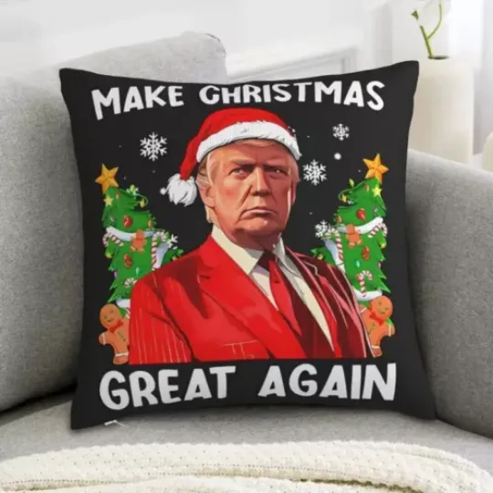 Santa Trump Make Christmas Great Again Trump Won Election Pillow