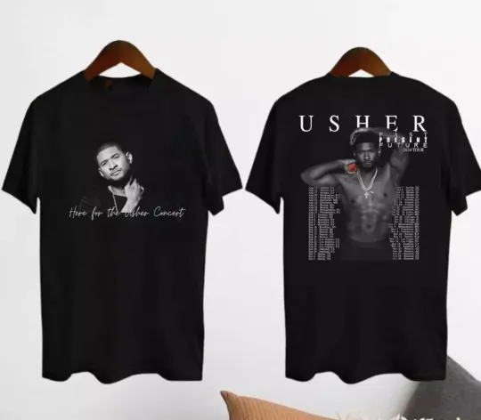 Discover Tour 2024 Usher Past Present Future Shirt, Usher Concert 2024 2 Sided T Shirt