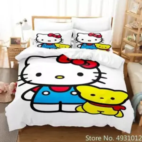 Hello Kitty Bedding Set | Cartoon Bedding Set | Gift For Kid