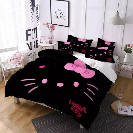 Party Hello Kitty Bedding Set | Cartoon Bedding Set | Gift For Kid