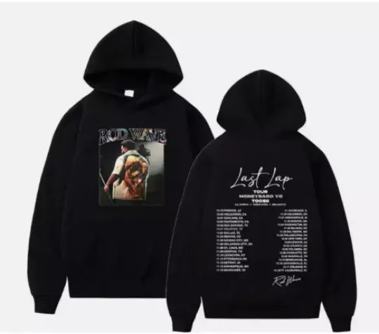 Two Sided Hoodie Vintage, Rod Wave Last Lap Tour 2024 Album Hoodie