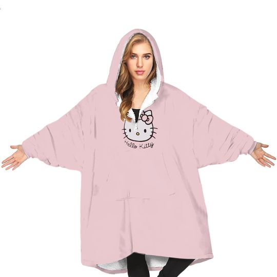 Hello Kitty Pink  Blanket Hoodie | Christmas Gift | Winter Wear