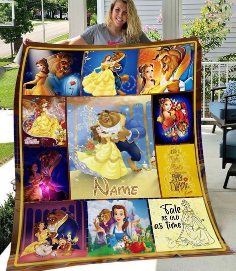 Personalized Beauty and the Beast Blanket/Disney Princess Belle Blanket/Custom Beauty and the Beast Blanket/Princess Birthday Blanket