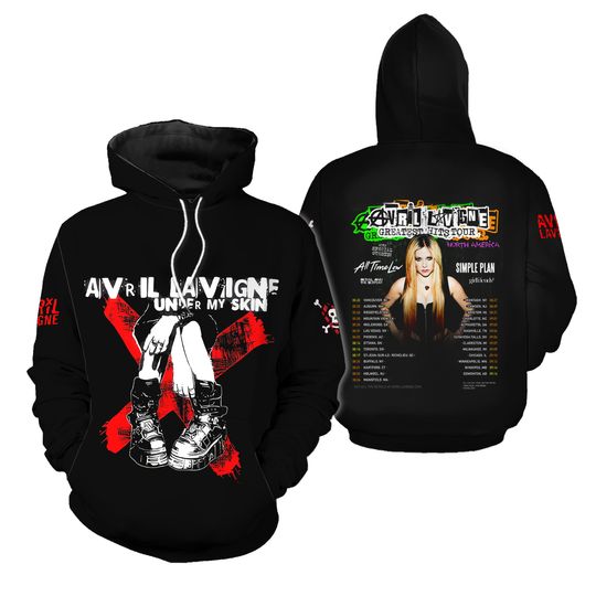 Avril Lavigne Under My Skin The Tour Of Greatest Hit 2024 3D Hoodie