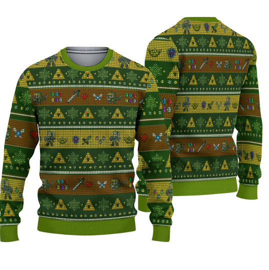 Link Adventure Zelda Ugly Christmas Sweater, Legend of Zelda Shirt, Tears Of The Kingdom, Princess Zelda, Zelda Korok Christmas Shirt