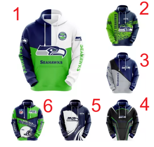 Seattle Seahawks Men Hoodies Casual Pullover Sweatshirts Jacket Hooded Xmas Gift