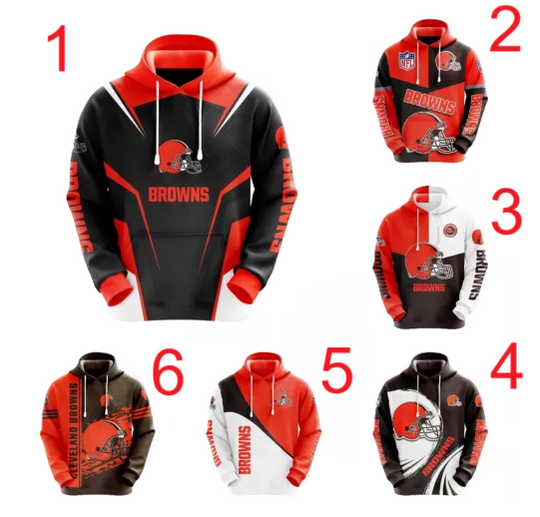 Cleveland Browns Men Hoodie Casual Pullover Sweatshirts Jacket Hooded Xmas Gifts
