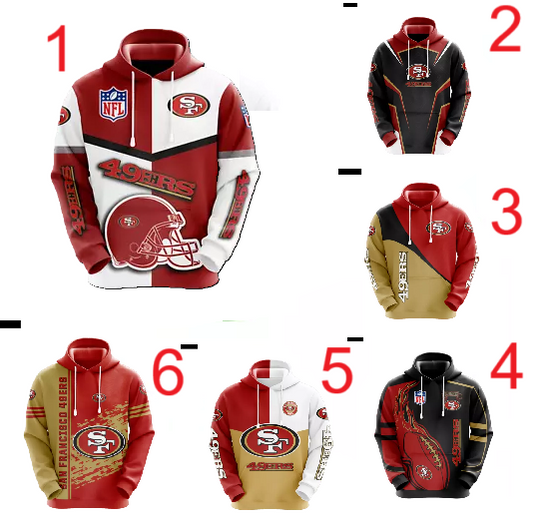 San Francisco 49ers Men's Hoodie Casual Pullover Sweatshirts Jacket Xmas Gifts