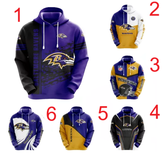 Baltimore Ravens Men Hoodie Casual Pullover Sweatshirts Jacket Hooded Xmas Gifts