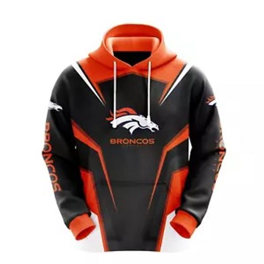 Denver Broncos Men's Hoodie Casual Pullover Sweatshirts Jacket Hooded Xmas Gifts