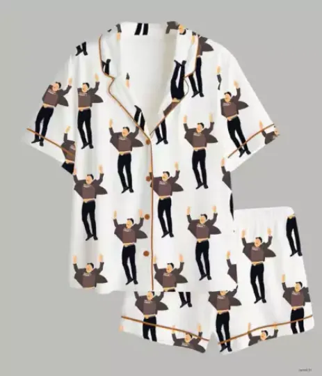 Women’s Jumping Musk Satin Pajama Set  Short Sleeve Unisex Size