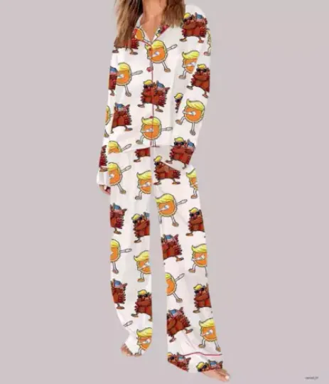 Women’s Trump Thanksgiving Pajama Set  Short Sleeve Unisex Size