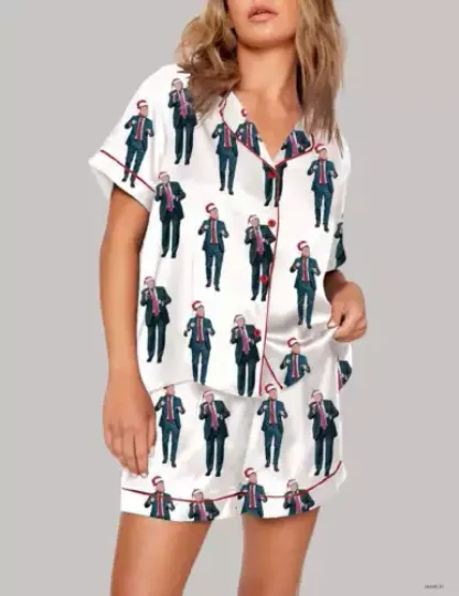 Trump Santa Dancing Fight America Christmas Pajama Unisex Size