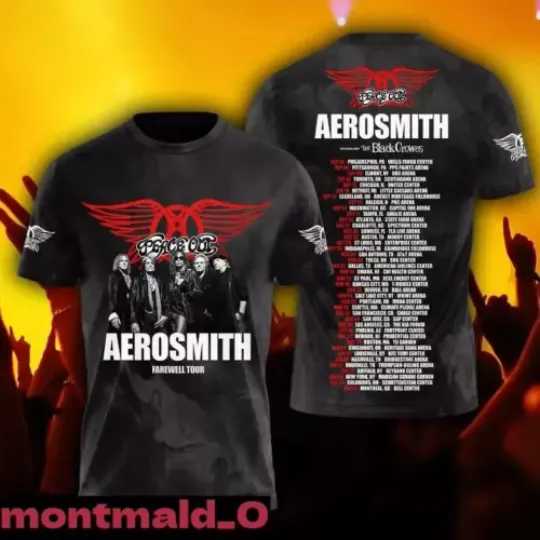 Discover Peace Out Farewell Tour 3D Shirt Aerosmith Tour 2024 2025 T-shirt  Aerosmith