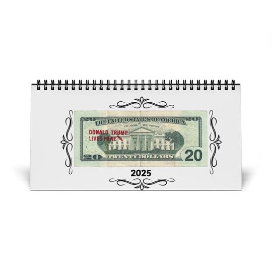 Desktop Calendar, 2025 Calendar, Donald Trump Lives Here Calendar, Trump Back in White House Calendar, Desk Calendar, Small Calendar