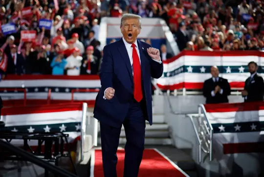 DONALD TRUMP DANCING AT RALLY GLOSSY POSTER
