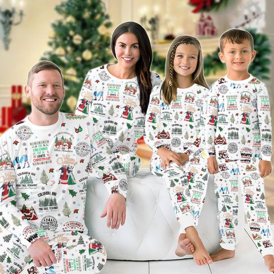 White Christmas Family Pajamas Set, Xmas Movie 1954 Matching Pajamas Set, Wallace And Davis Shirt, Matching Family Gift