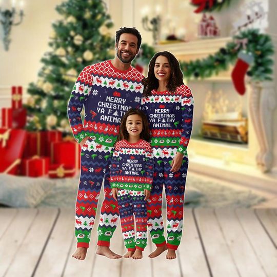 Home Alone Family Christmas Pajamas, Merry Christmas Ya Filthy Animal Matching Pajamas Set, Family Xmas Gift Idea