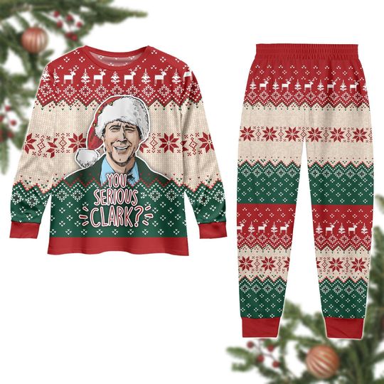 Clark Griswold Christmas Pajamas Set, You Serious Clark Tshirt Pants Set, National Lampoons Movie Pj Set, Holiday Pajamas Family