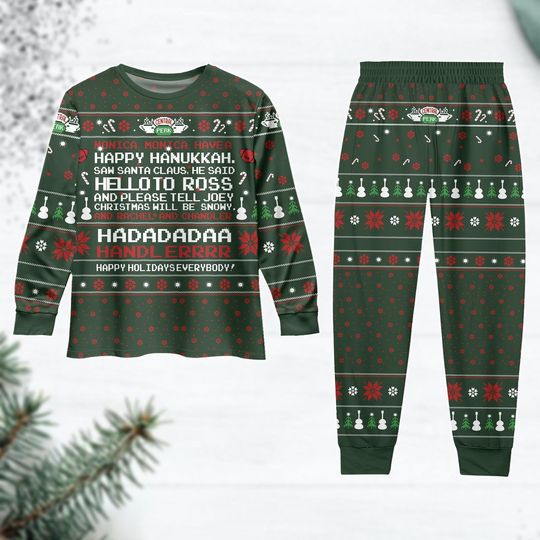 Happy Hanukkah Christmas Pajamas, Religious Hanukkah Xmas Pajamas, Friends Movie Pajamas For Party, Jewish Holiday Shirt