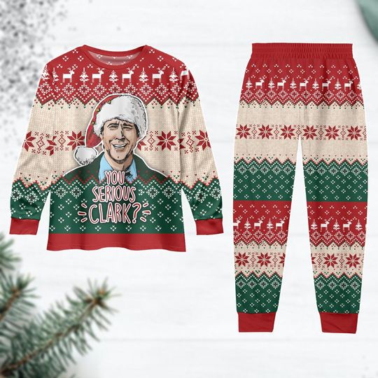 Christmas Griswold Pajamas, You Serious Clark Xmas Pajamas, Christmas Movie Long Sleeve Pajamas, Christmas Vacation Holiday Pajamas