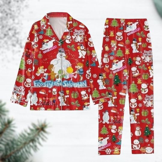 Christmas Frosty The Snowman Pajamas Set, Snowman Women Pajamas, Merry Christmas Pajamas, Disneyland Christmas Shirt