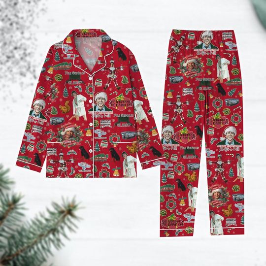 Christmas Clark Griswold Pajamas Set, National Lampoon's Holiday Pajamas, Christmas Vacation Shitter's Full Shirt, Xmas Movie Pj Set