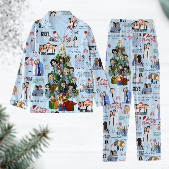 Grey's Anatomy Christmas Pajamas,  Doctor Grey Christmas Tree Shirt, Twisted Sisters Women Pajamas, Merry Christmas Gift