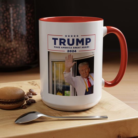 Trump McDonalds Mug, Donald Trump Coffee Mug, US Elections 2024, Maga Tea Cup, Republican Mug, Funny Trump Gift