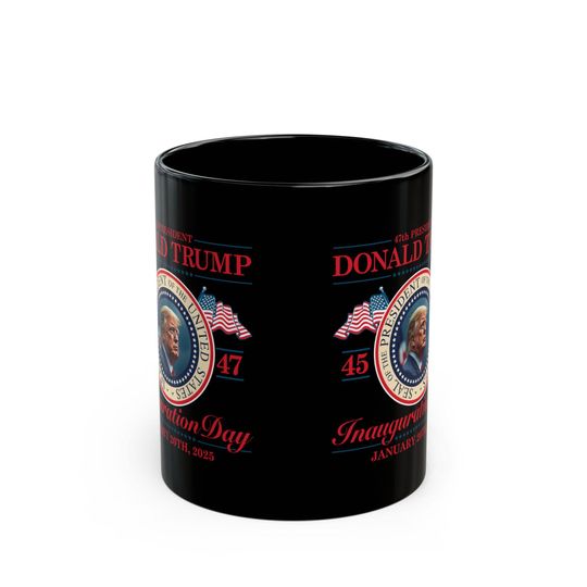 Political Trump 2025 USA Inauguration Mug, Make America Great Again Gift, Patriotic President Tea Cup, Conservative Republican Coffee Mug,