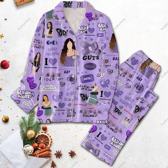 Olivia Rodrigo Guts Album Pajamas Set, Olivia Rodrigo Merch, Olivia Rodrigo Women Pajamas Set