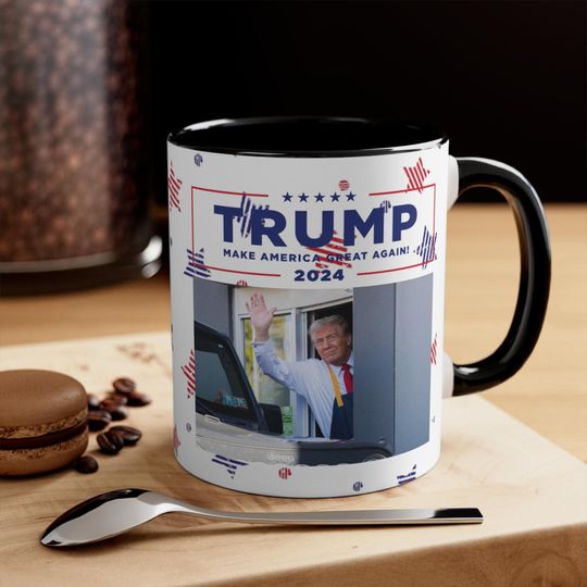 Trump McDonalds Mug, Donald Trump Coffee Mug, US Elections 2024, Maga Tea Cup, Republican Mug, Funny Trump Gift