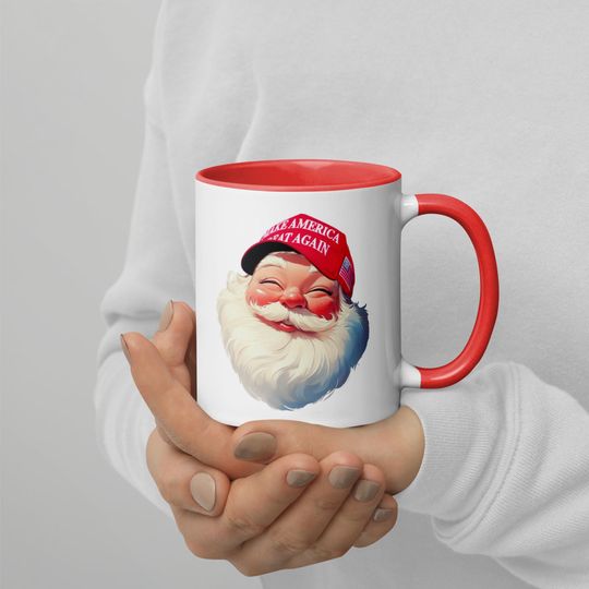 MAGA Hat Santa Trump Funny Christmas Mug