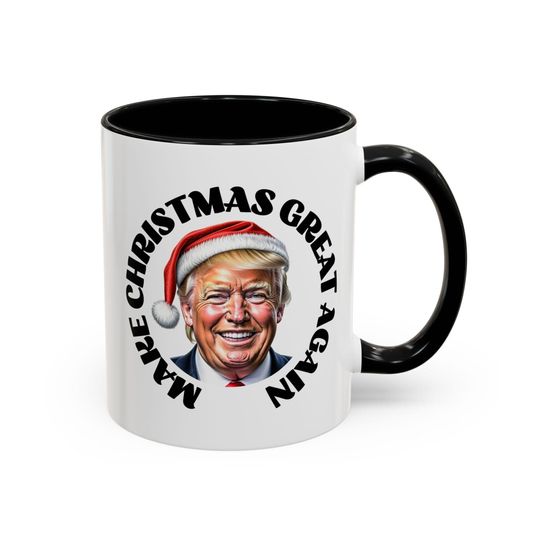 Politics Christmas Accent Coffee Mug, Donald Trump Make Christmas Great Again Mug, Coffee Lover Gift, Holiday Mug