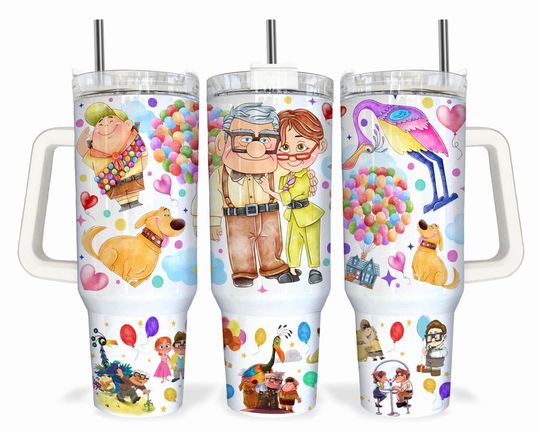 Carl And Ellie Tumbler , 40oz Quencher Tumbler, valentine Tumbler