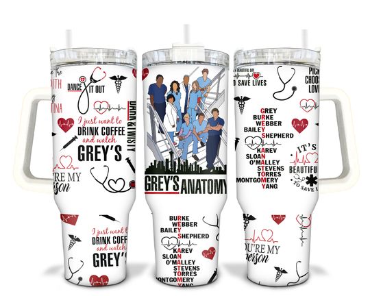 Greys Anatomy 40oz Quencher Tumbler